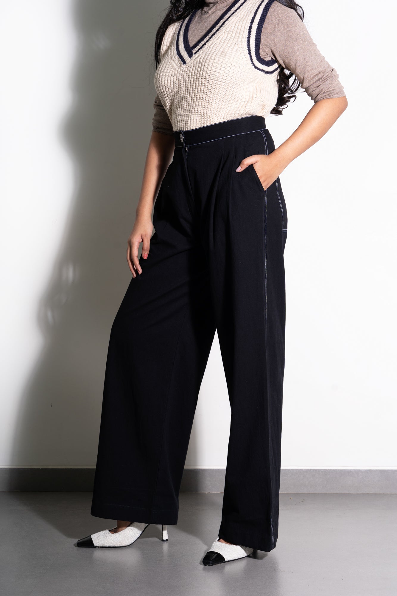 Midnight Sky Topstitch Pants