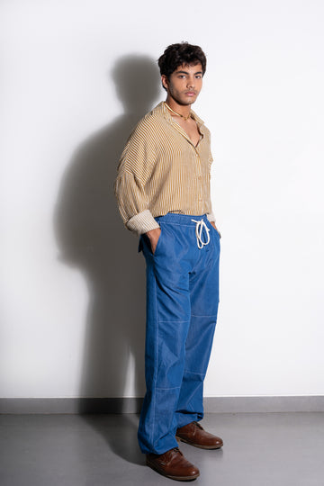 Classic Blue Topstitch Pants