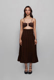 Cinched Corset Skirt Brown