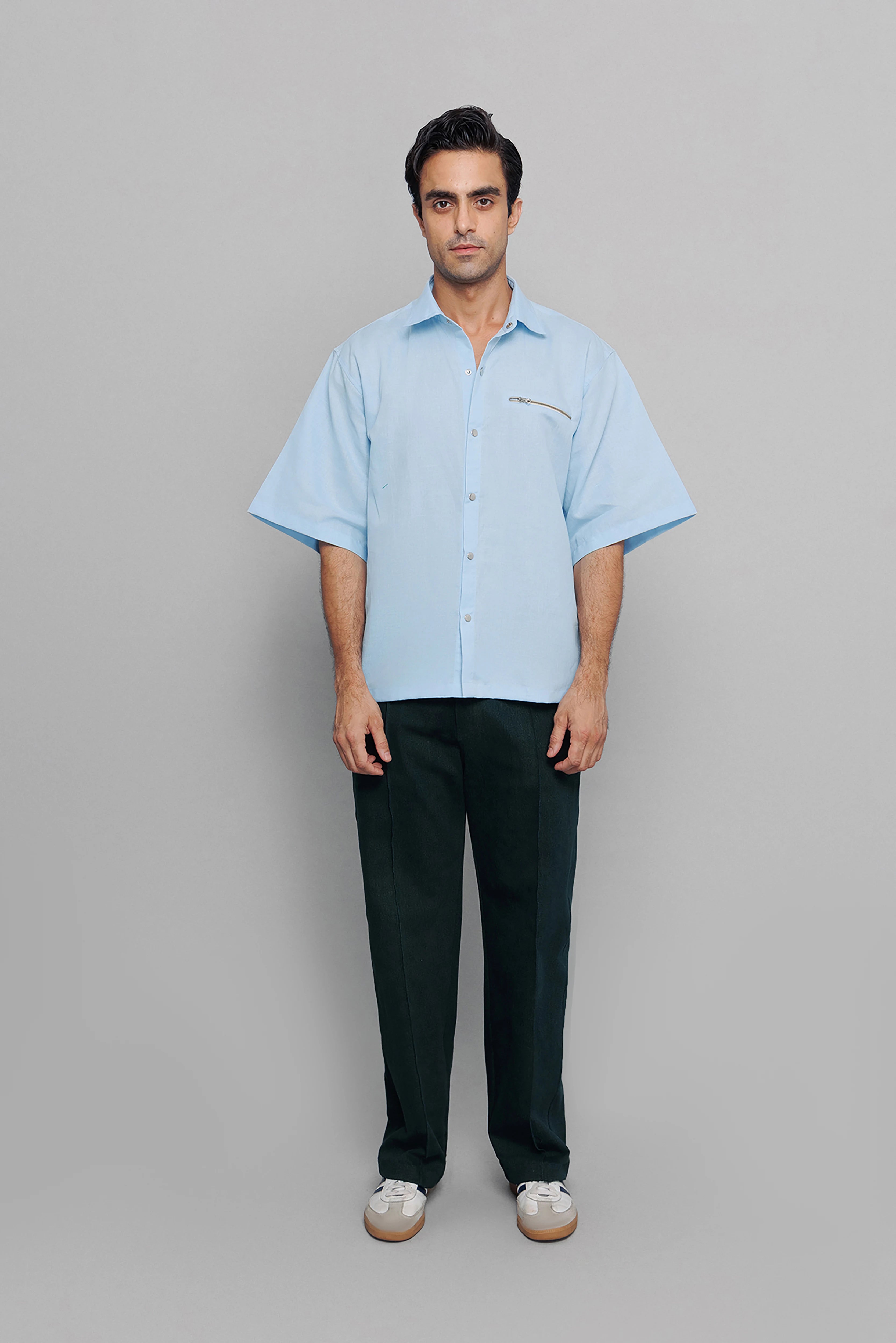 Silver Zip Box Shirt