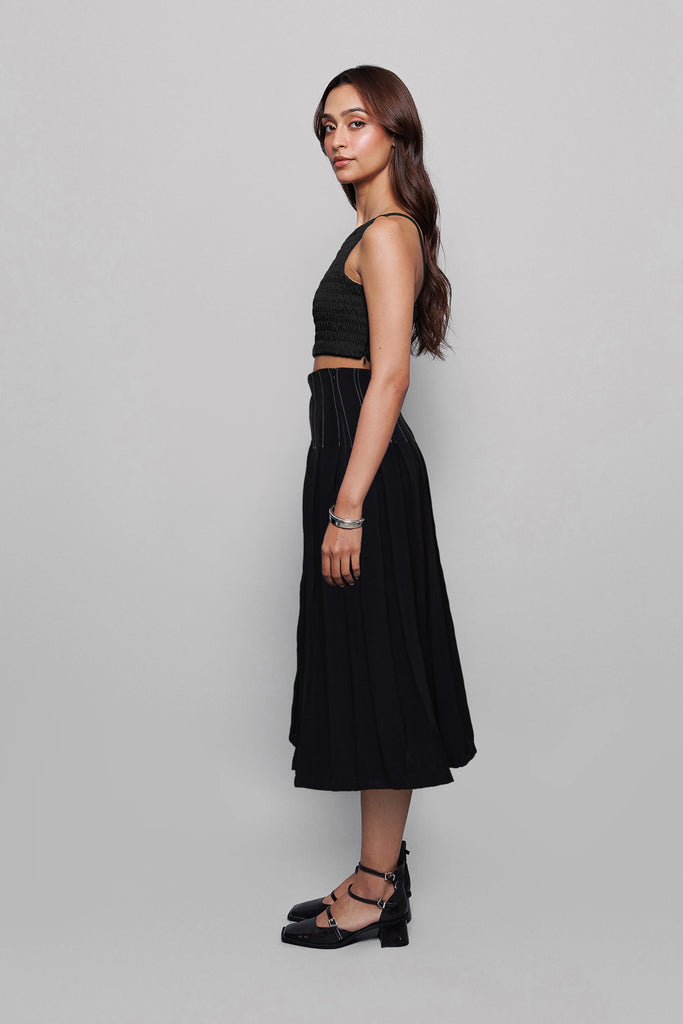 Cinched Corset Skirt Black