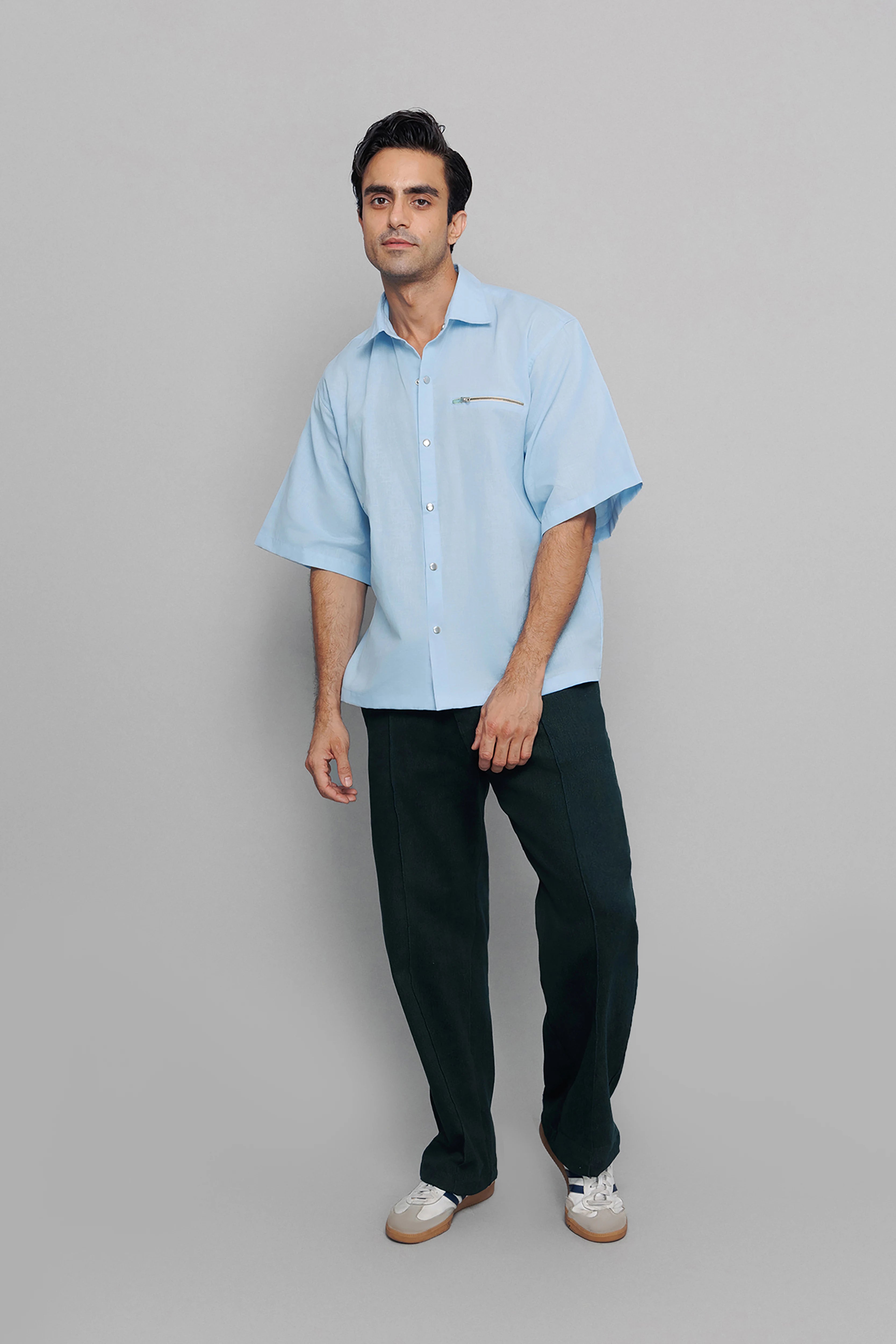Silver Zip Box Shirt