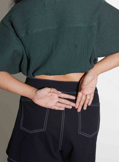 Jet Black Mini Skort