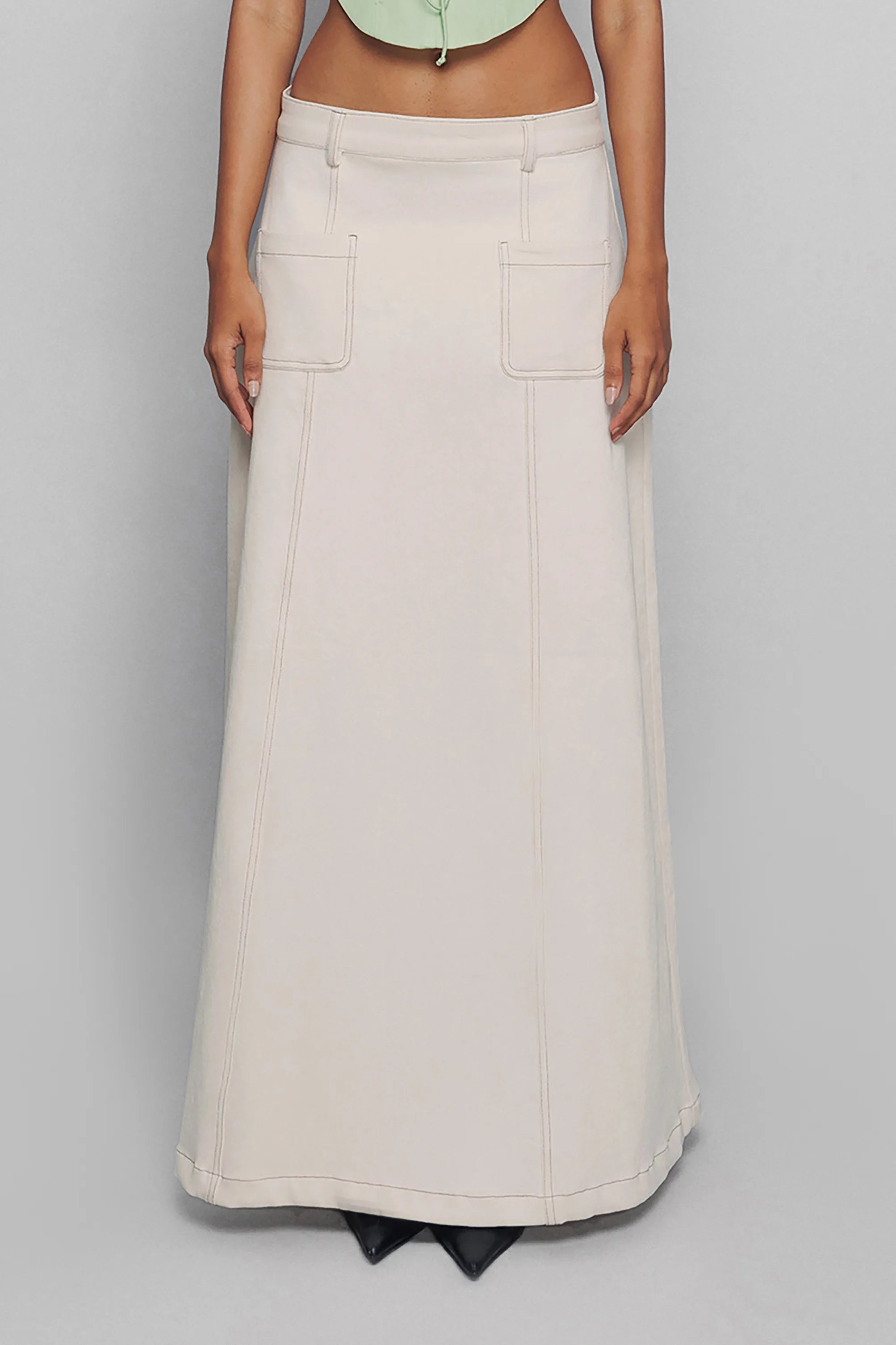 Ivory Pocket Skirt