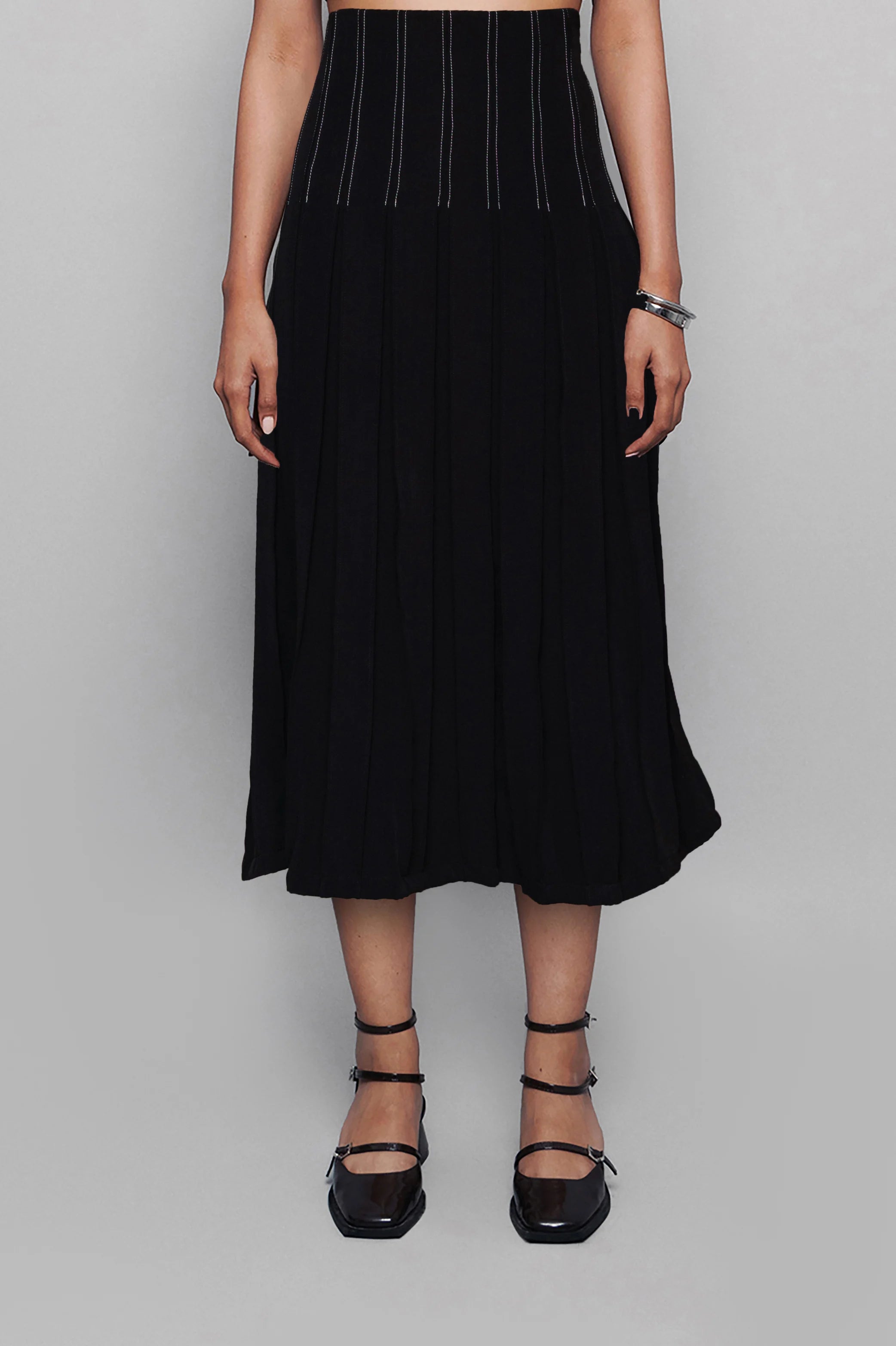 Cinched Corset Skirt Black