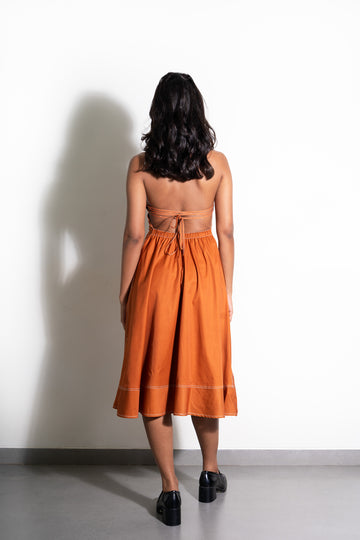 Burnt Orange Collar Dress