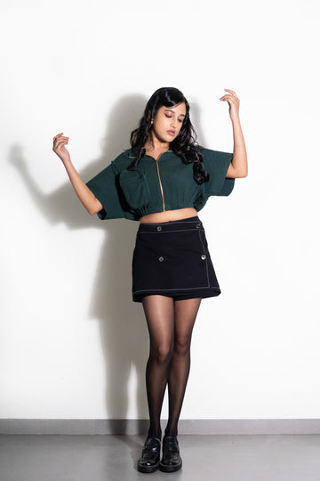 Jet Black Mini Skort