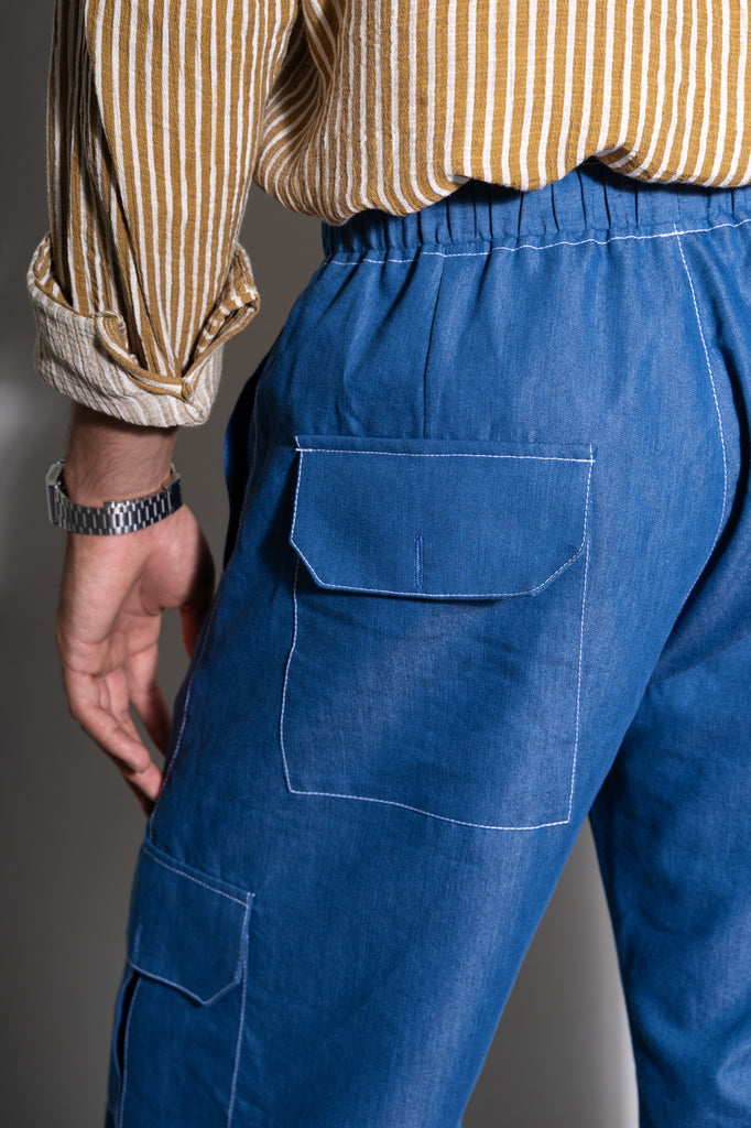 Classic Blue Topstitch Pants