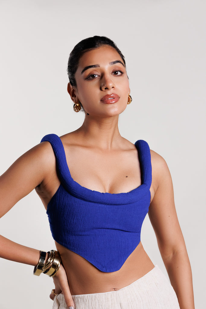 Reflex Blue Corset Top