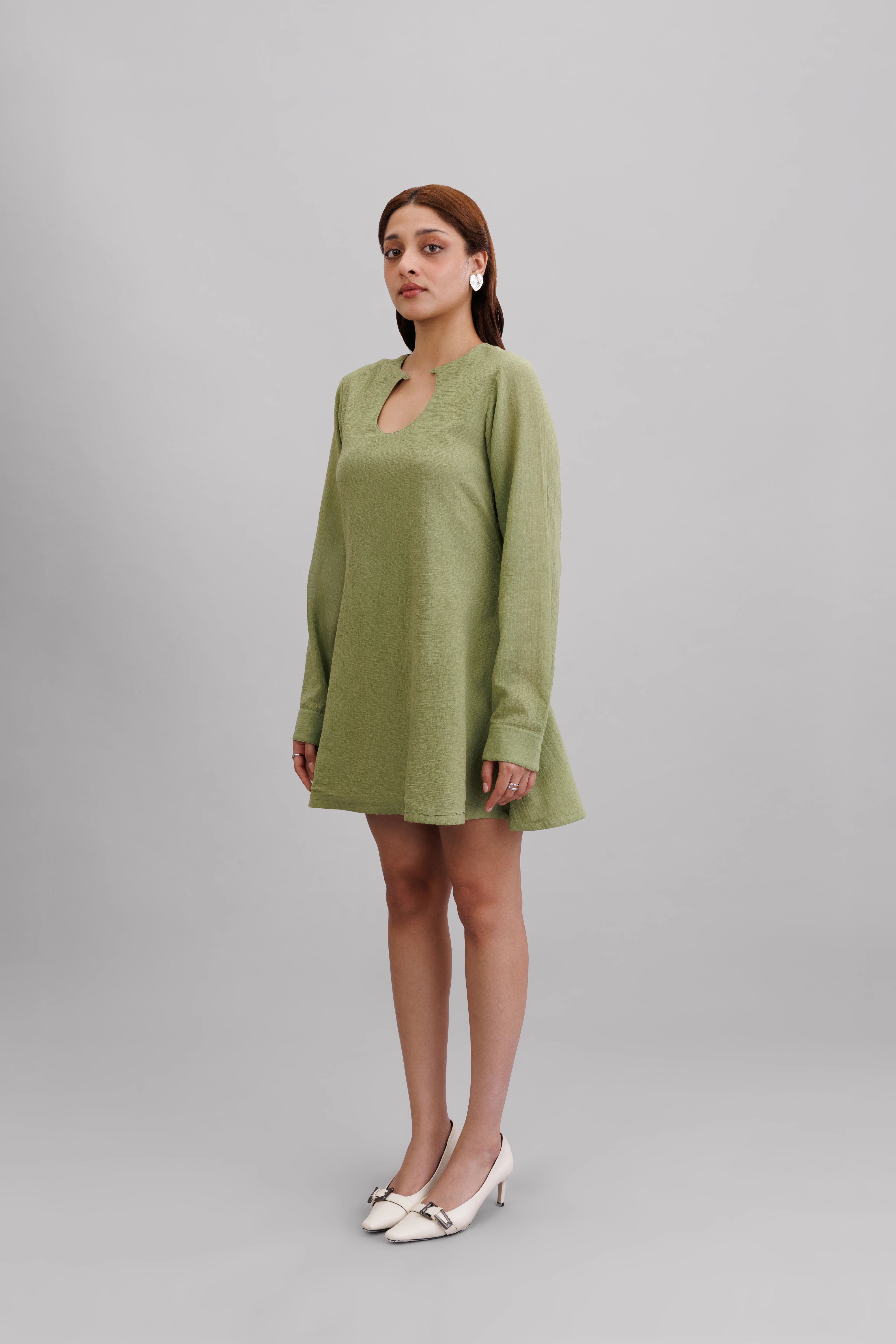 Cilantro Wrinkle Dress