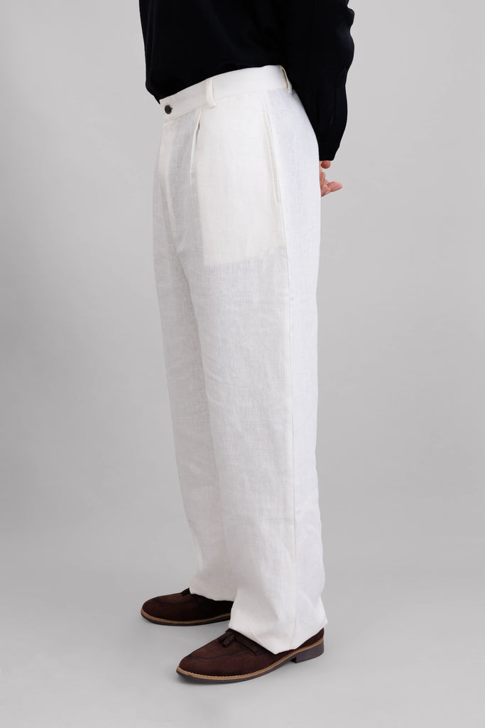 Ivory Pleated Pants