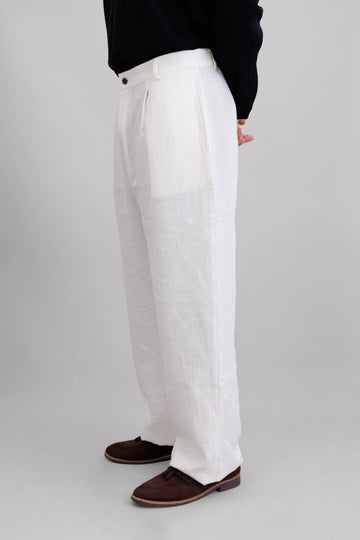 Ivory Pleated Pants