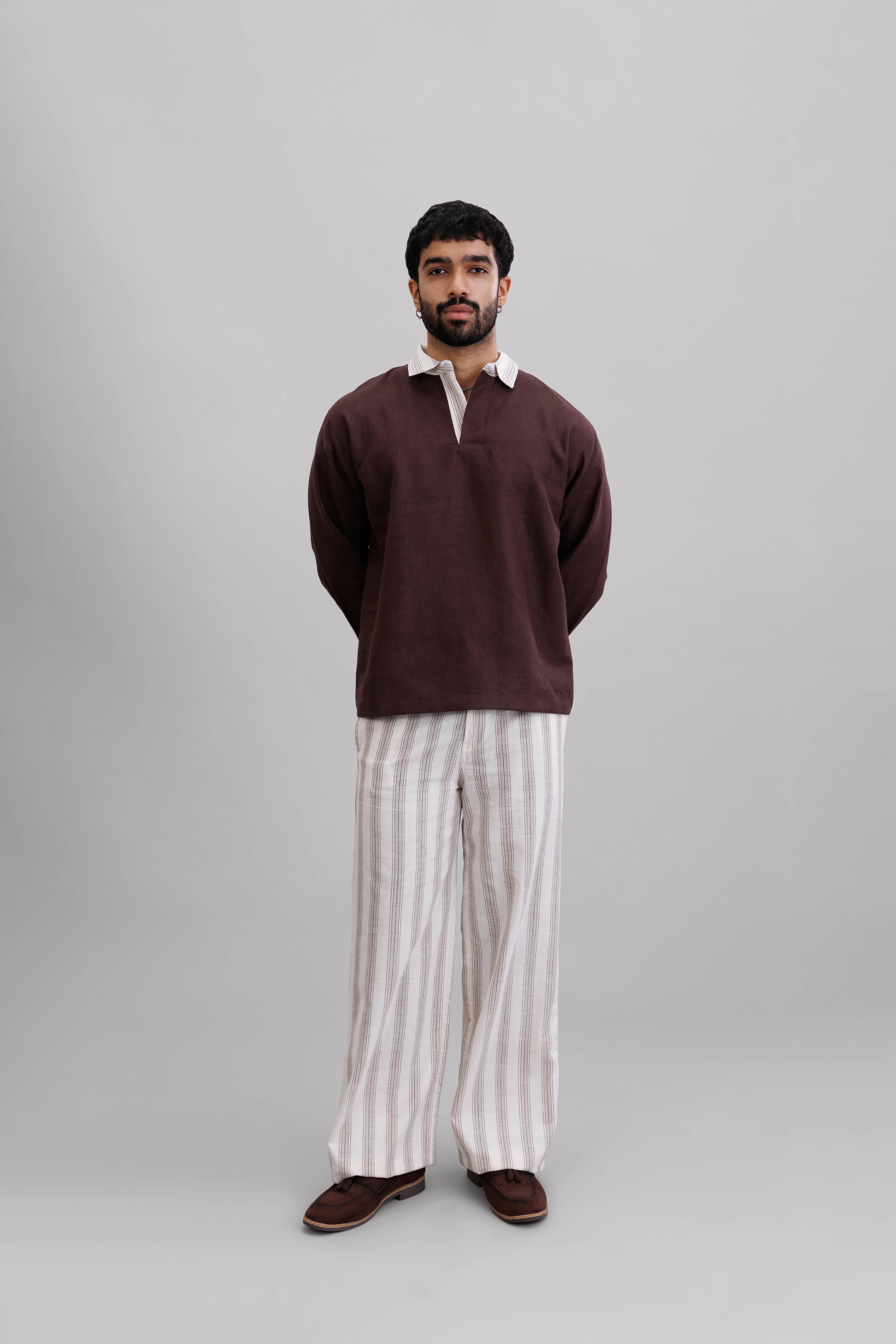 Striped Collar Pullover