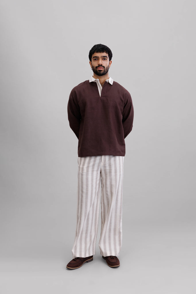 Striped Collar Pullover