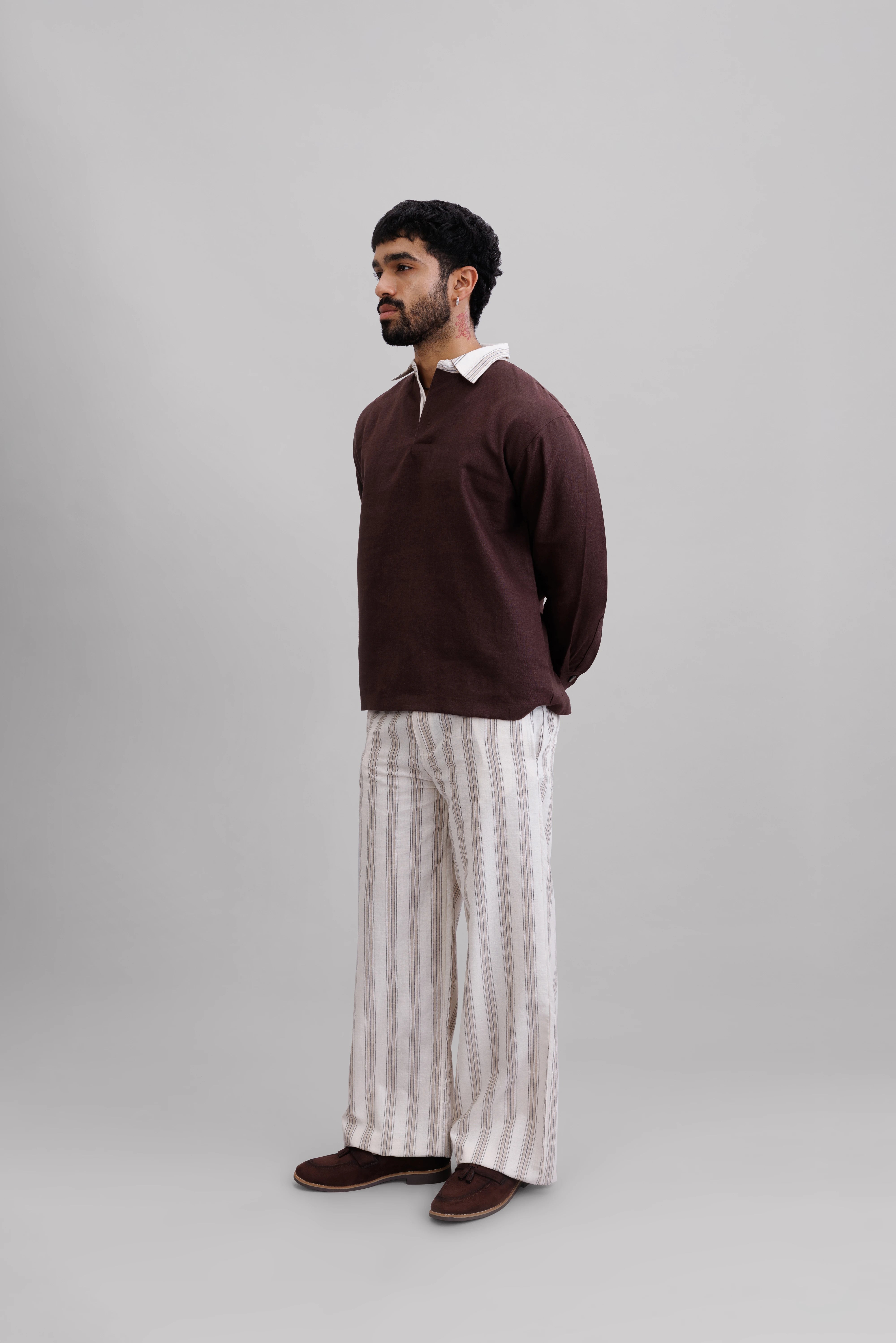 Striped Collar Pullover