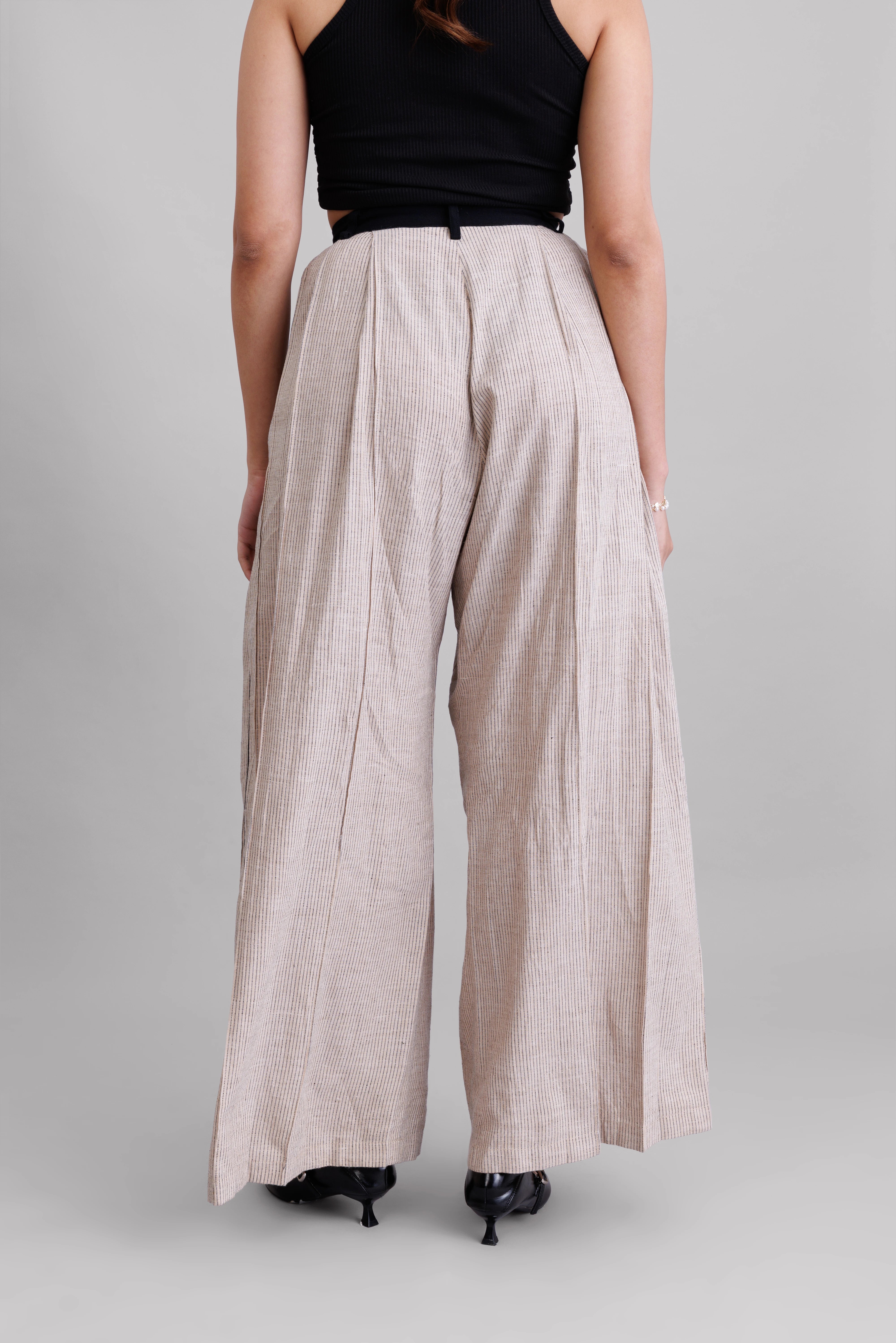 Khaki Striped Pants