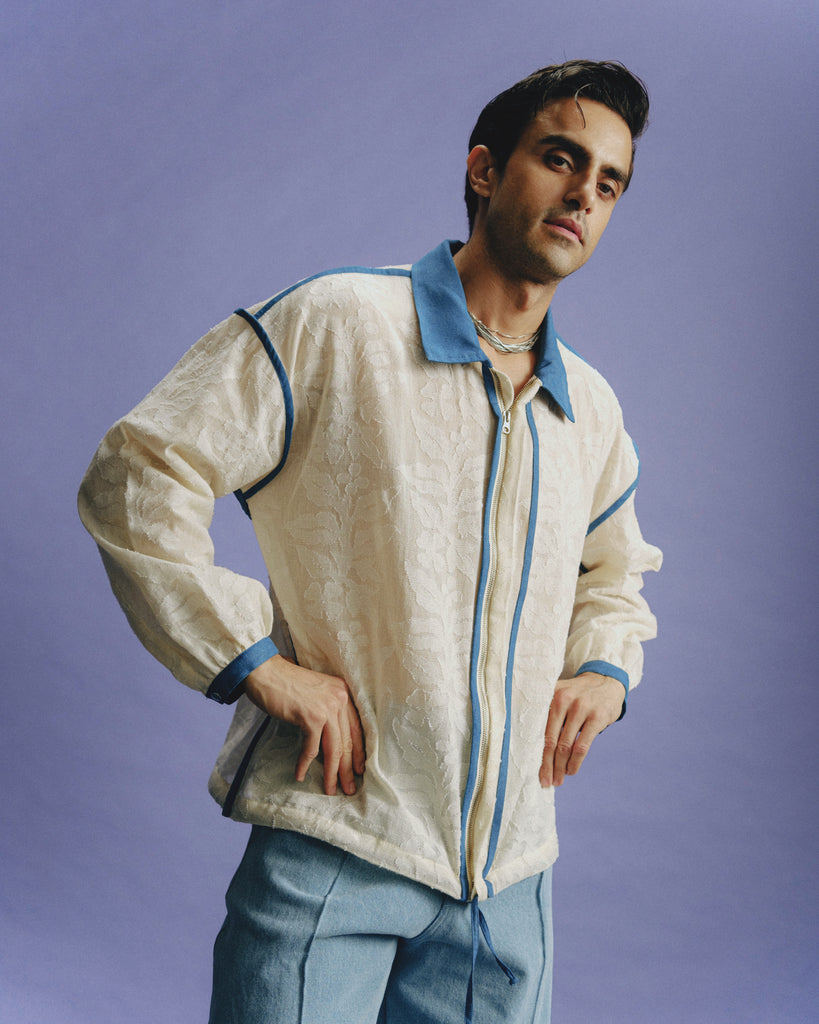 Denim Highlighted Jacquard Jacket