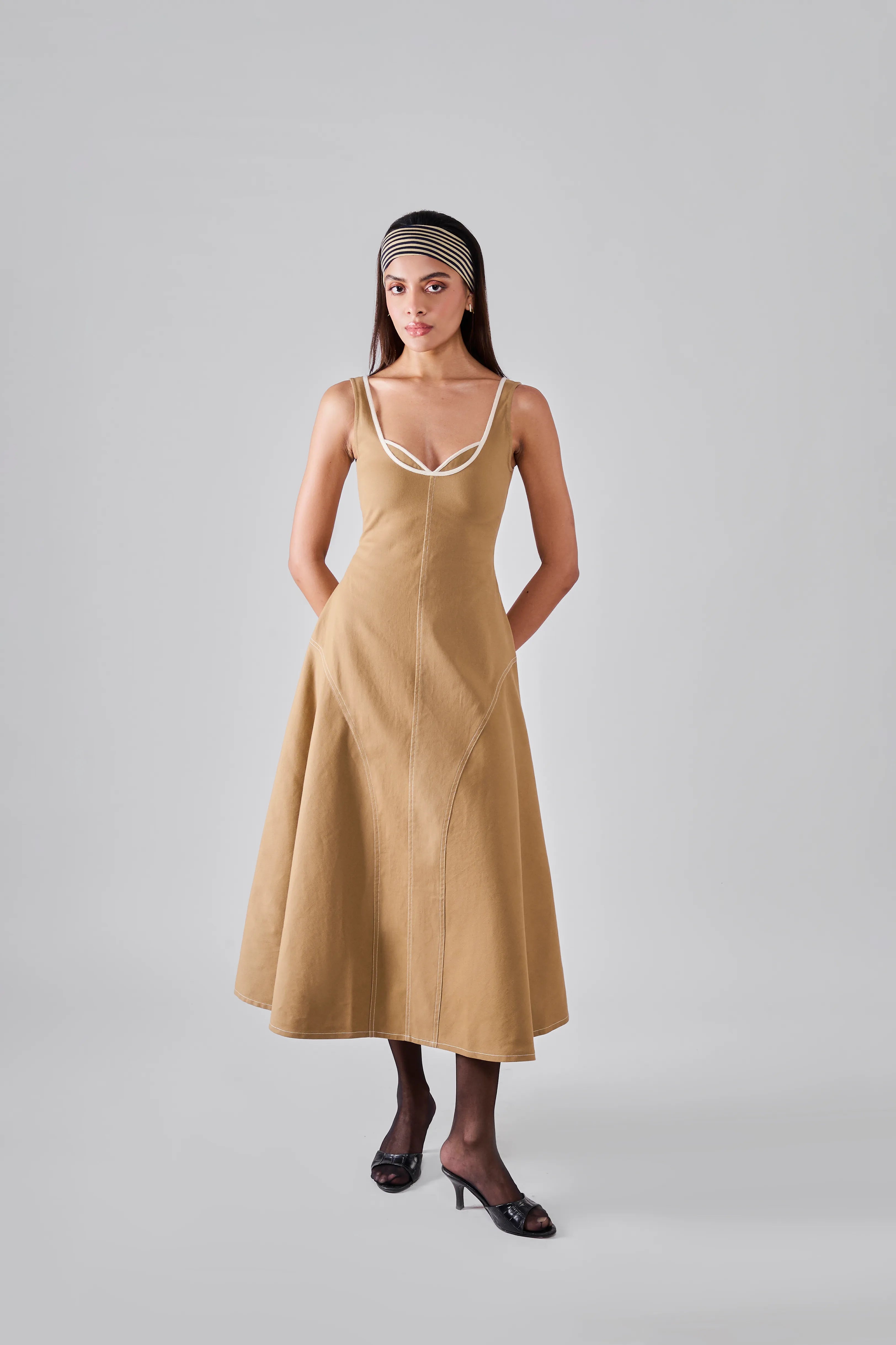 Khaki Leaf Dress