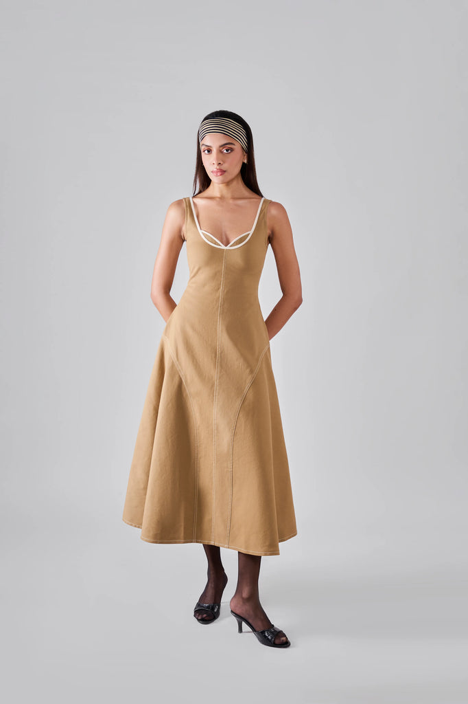 Khaki Leaf Dress