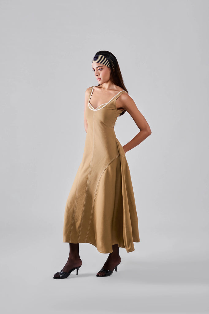 Khaki Leaf Dress