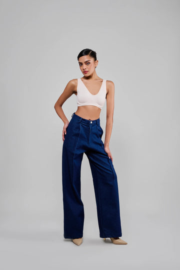 Indigo Spine-Seam Pants