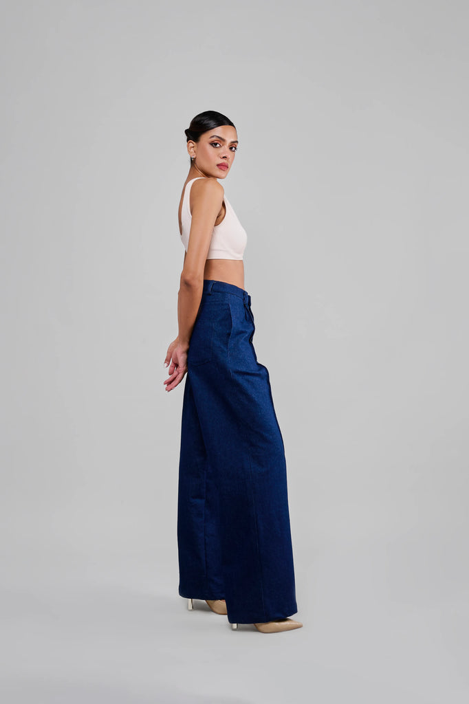 Indigo Spine-Seam Pants