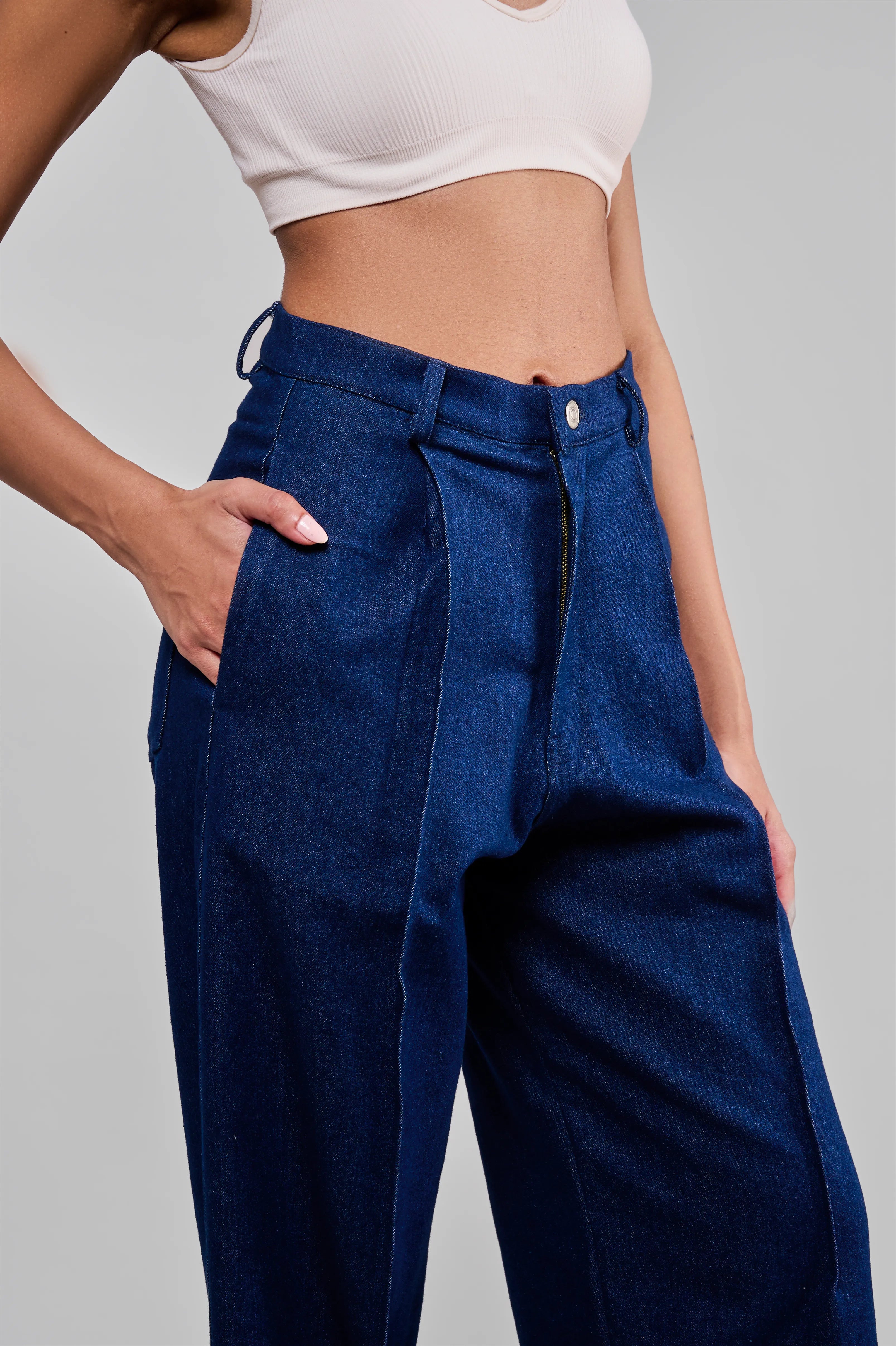 Indigo Spine-Seam Pants