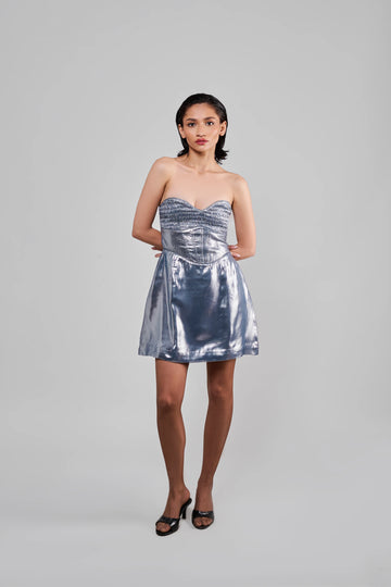 Smock Metalic Mini Dress