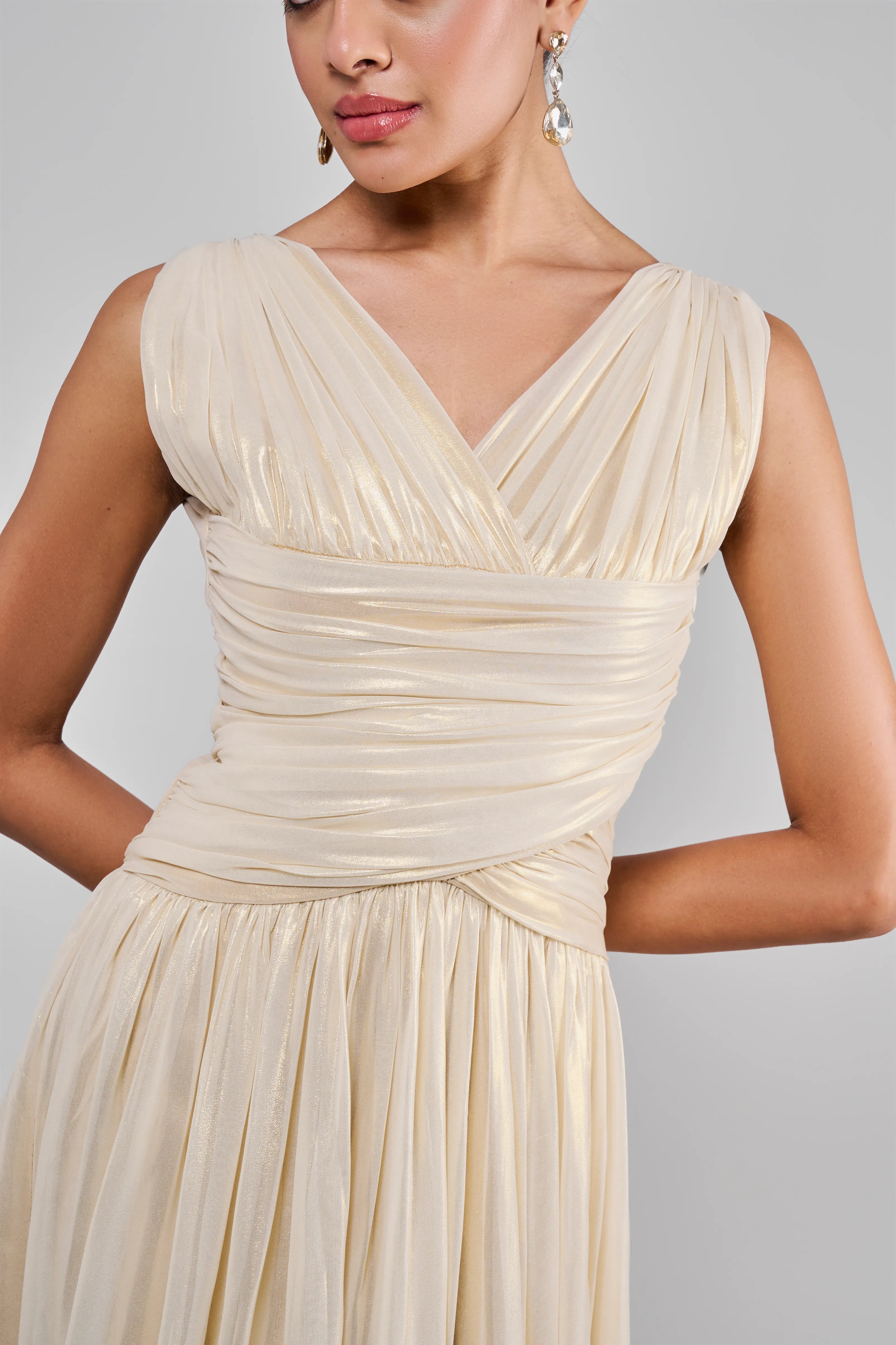 Gold Pleated Dress