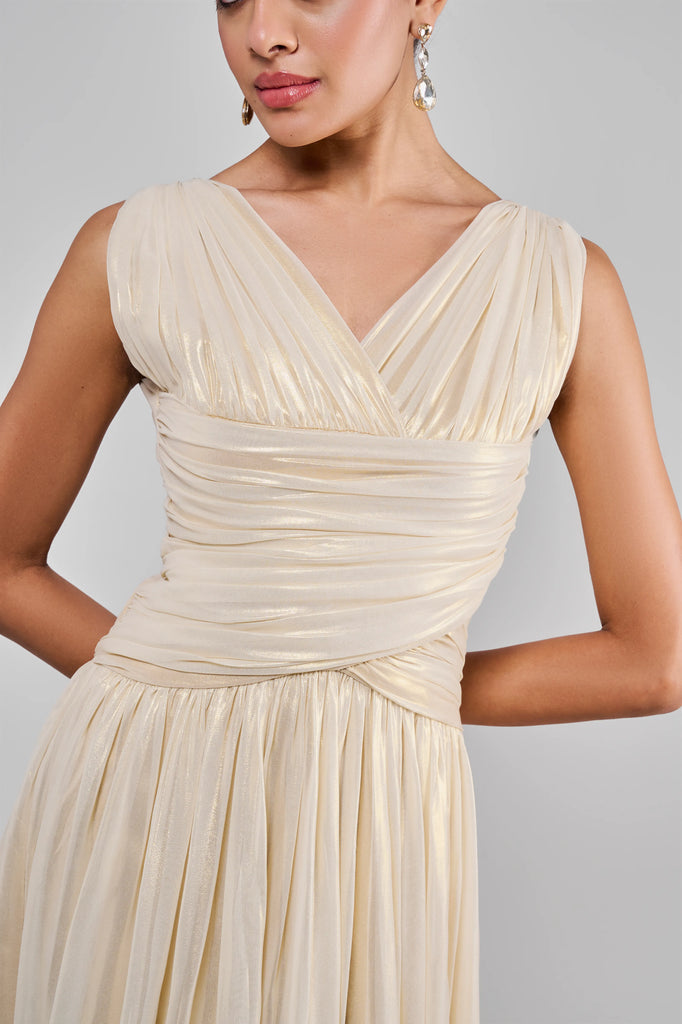 Gold Pleated Dress