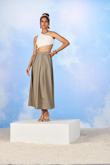 Aster Box Pleated Skirt