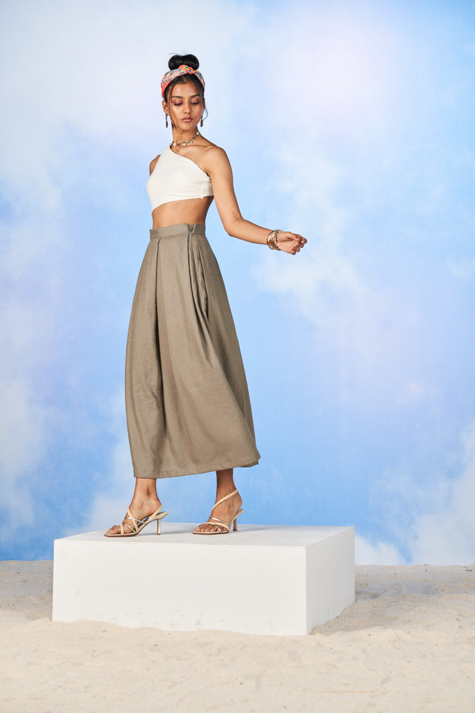 Aster Box Pleated Skirt