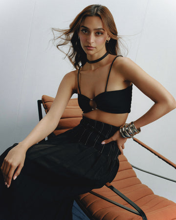 Snitched Corset Skirt Black