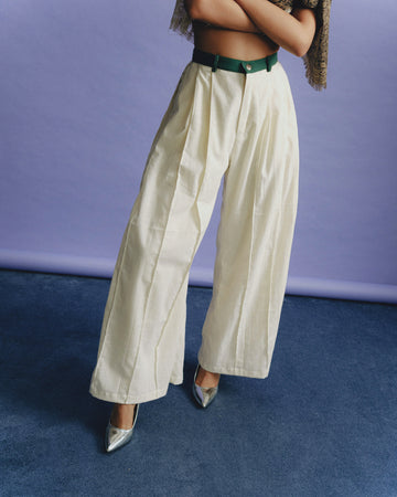 Ivory Tuck Pants