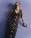 Eyelet Backless Statement Dress