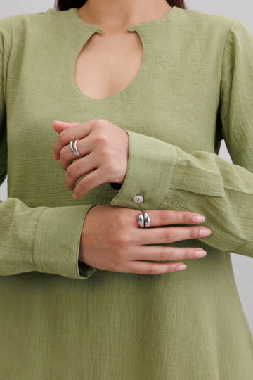 Cilantro Wrinkle Dress
