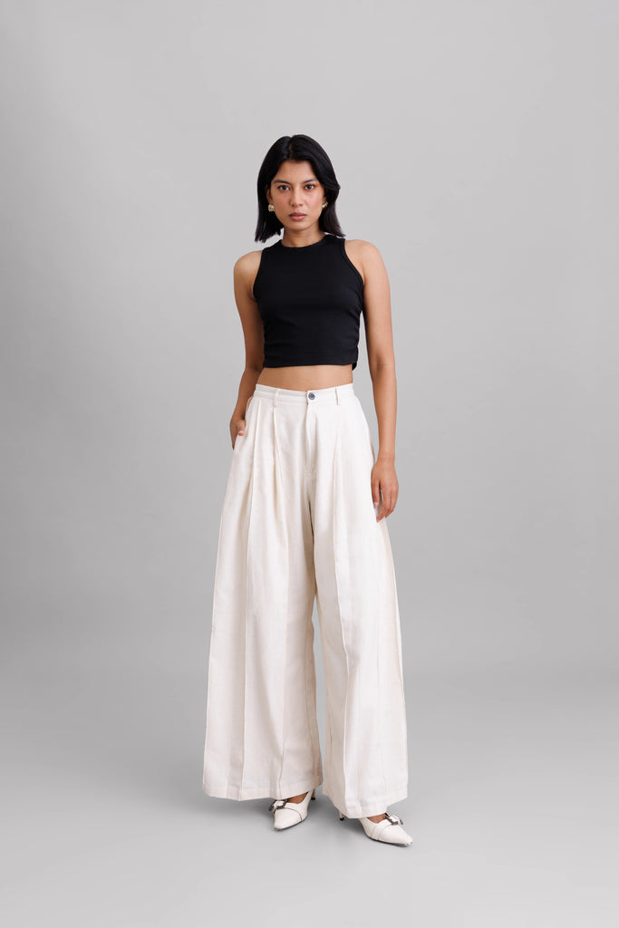 Ecru Tube Pants