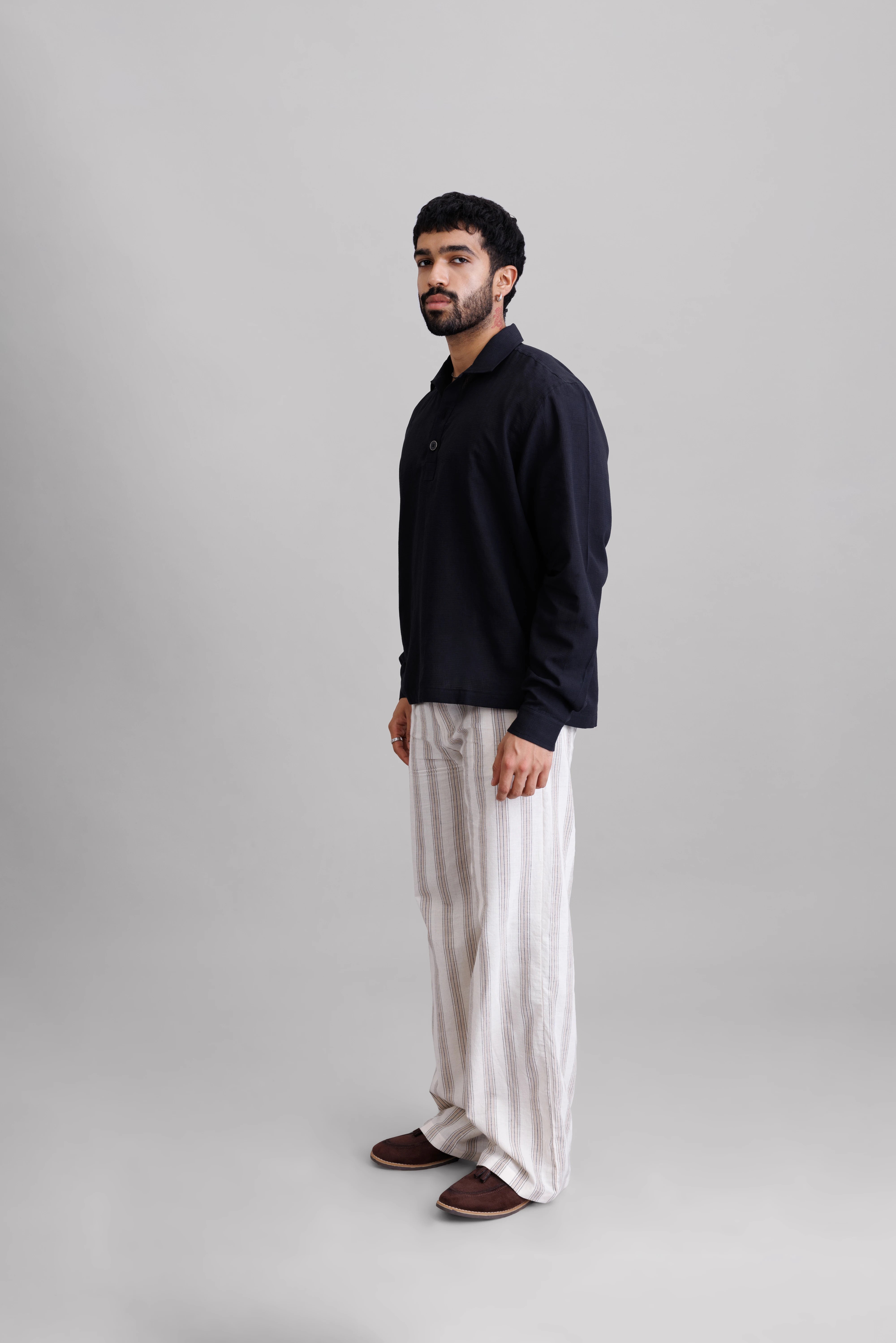 Checkerd Textured Pullover