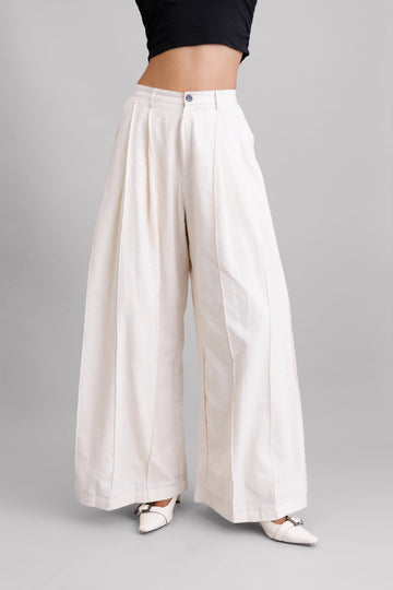 Ecru Tube Pants