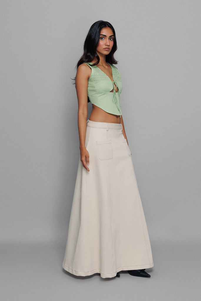 Ivory Pocket Skirt