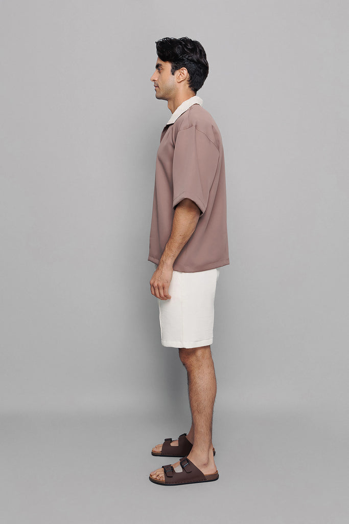 Ivory Collared Box Tee