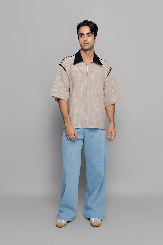 Collared Zip Box Tee