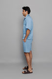 Denim Tuck Shorts