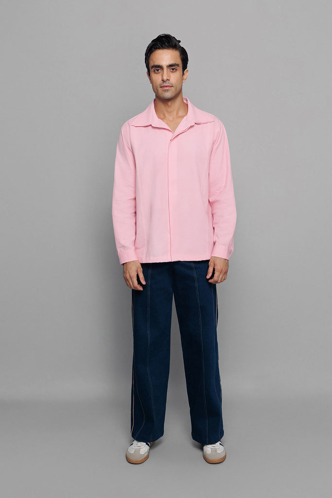 Double Collared Pink Shirt