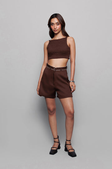 Smock Ring Top Brown