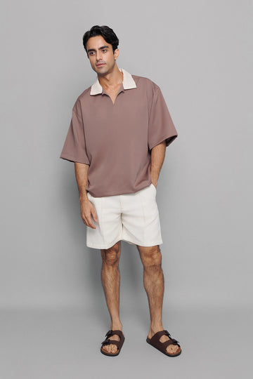 Ivory Collared Box Tee