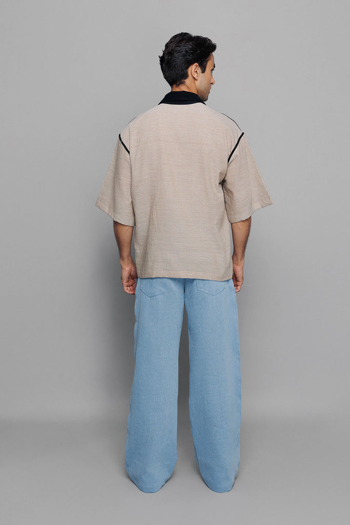 Collared Zip Box Tee