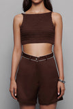 Smock Ring Top Brown
