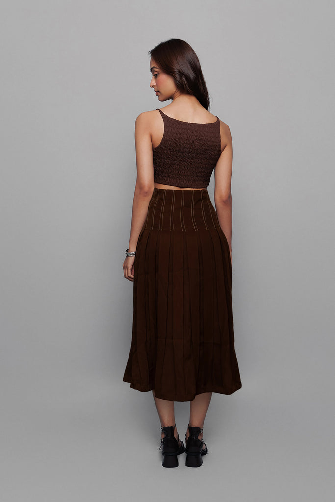 Snitched Corset Skirt Brown