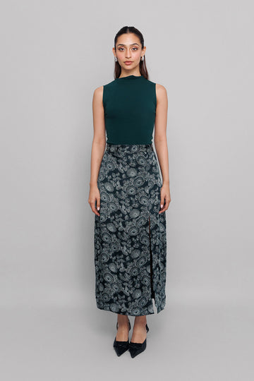 Black Sip Slit Skirt